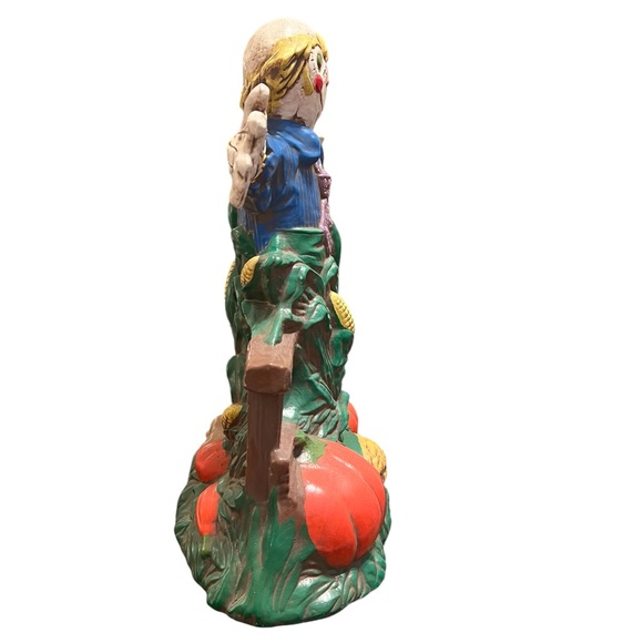 Vintage 13" Hand Painted Ceramic Scarecrow - Signed - Picture 5 of 8